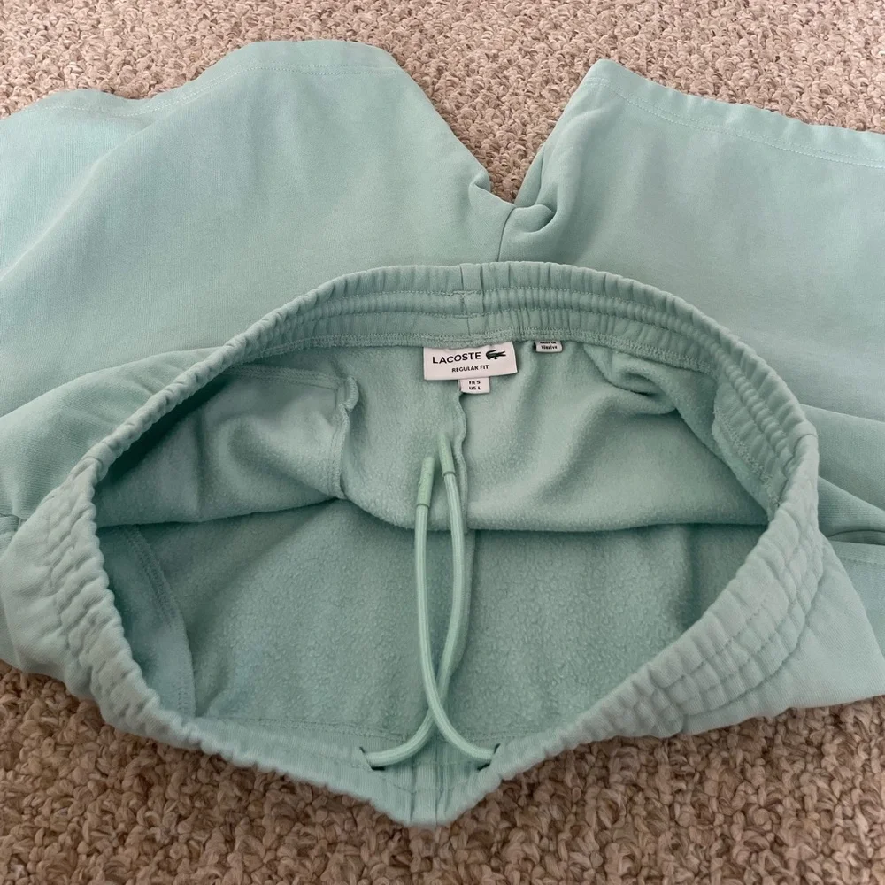 Lacoste Men’s Regular Fit Fleece Shorts – Aqua | Size Large | 8” Inseam - Picture 15 of 16